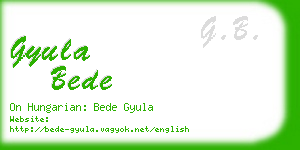 gyula bede business card